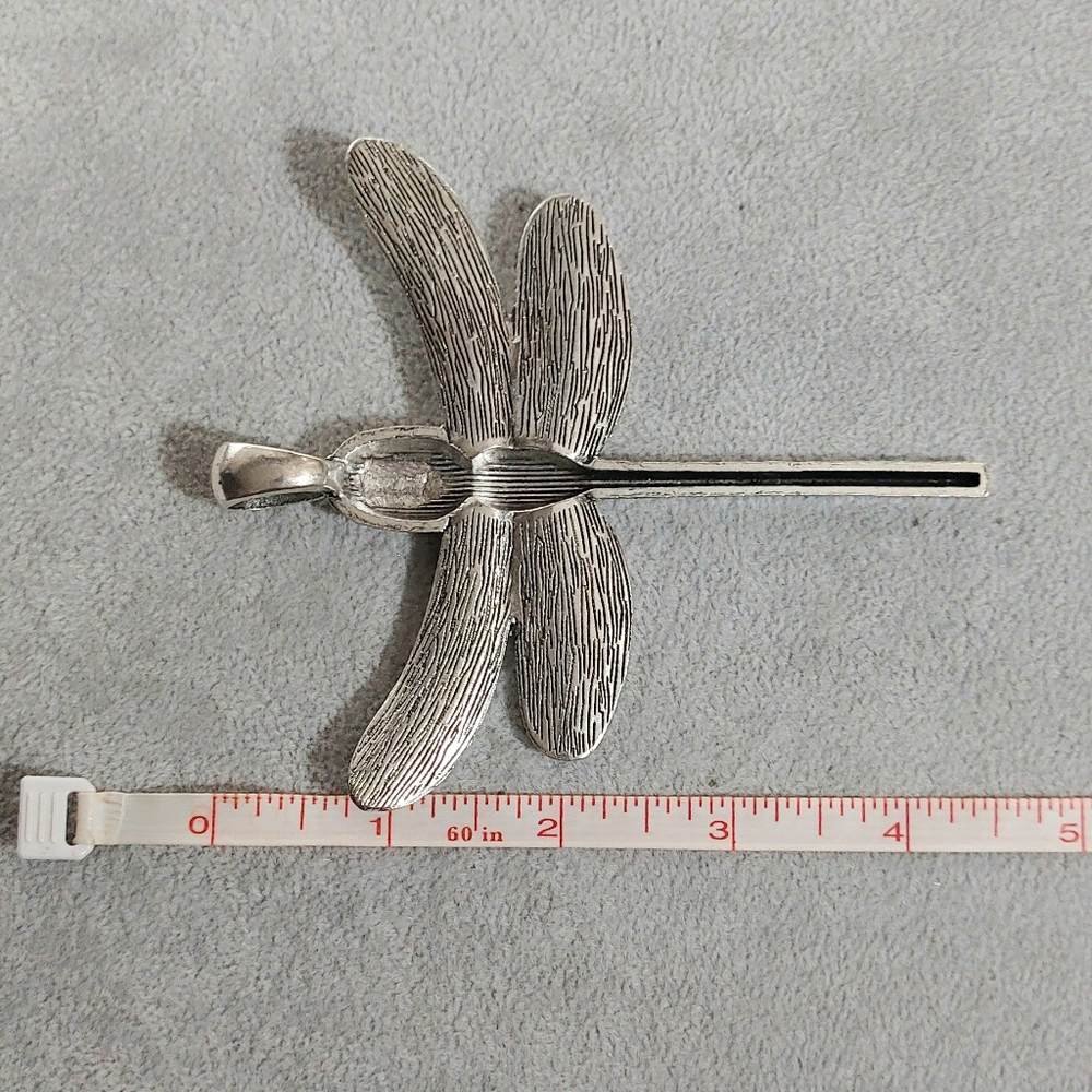 Dragonfly Silver Pendant Big Sized - Picture 4 of 6